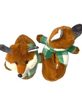 American Eagle Fox-Themed Plush Slippers M/L